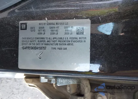 2013 Buick Verano Convenience Group z USA, uszkodzony, nr VIN 1G4PR5SK8D4158757